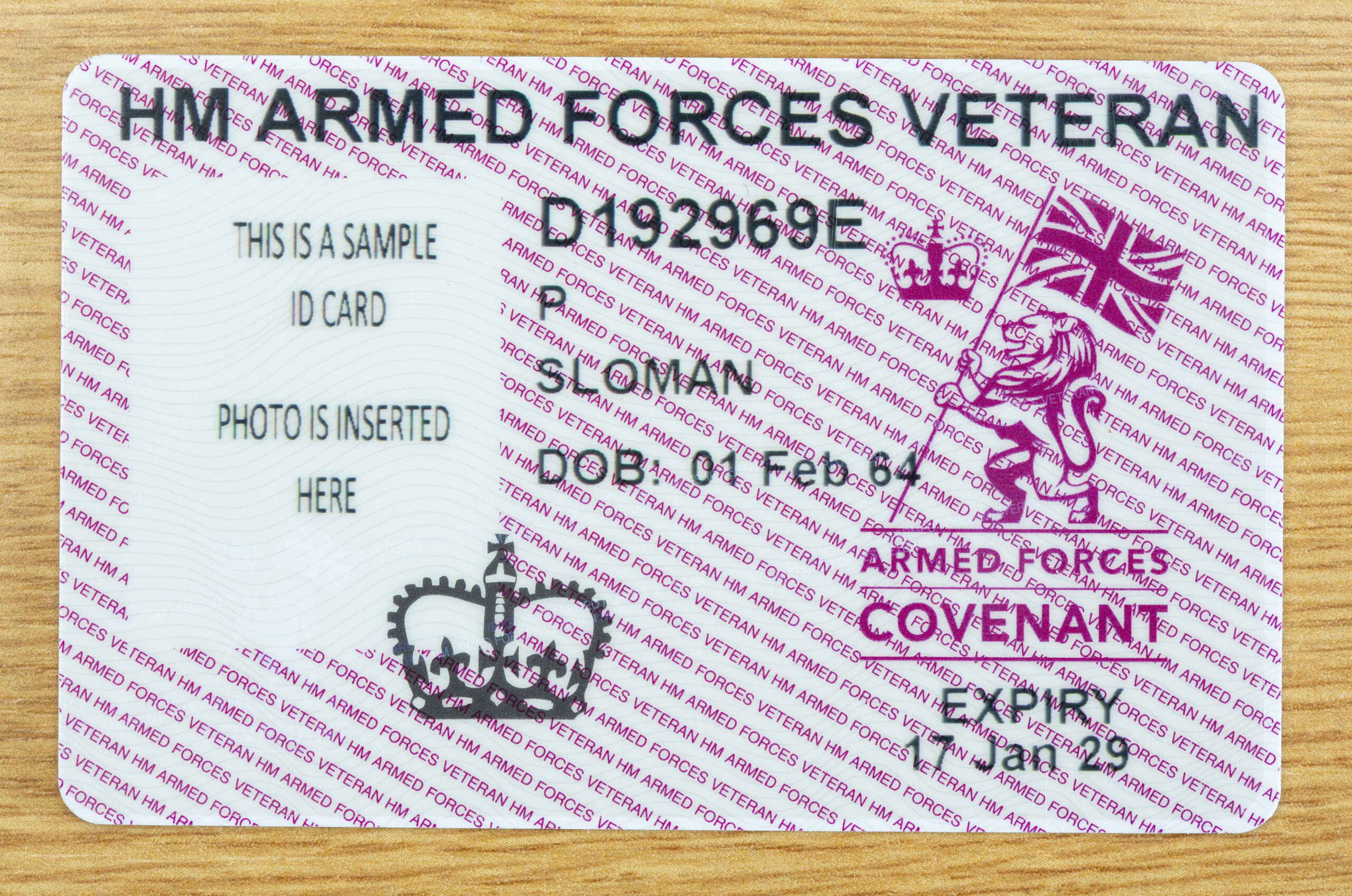 HM Armed Forces Veteran ID Card - Royal British Legion St. James's Branch